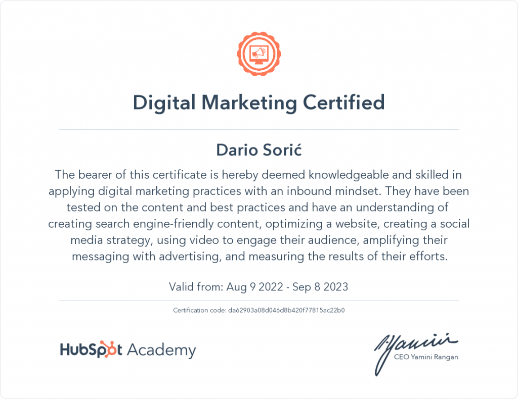 digital marketing certificates