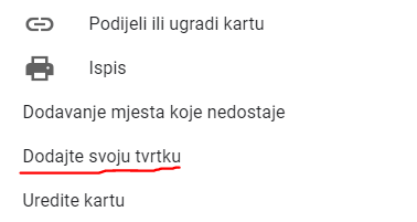 kako dodati tvrtku na google